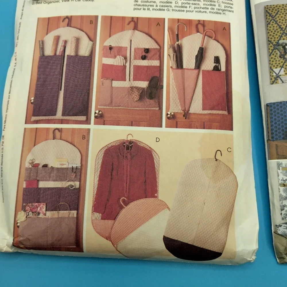 Simplicity 9750 & McCalls 8260 Organizer Patterns Lot VTG Uncut